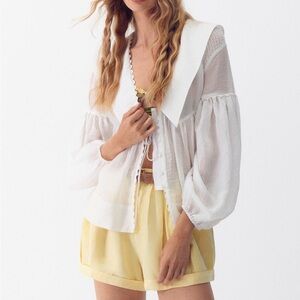 Anthropologie Tie Front Blouse